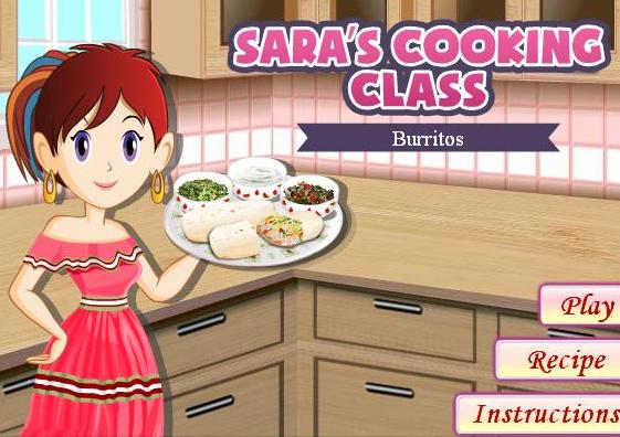 saras cooking class game burritos recipe online